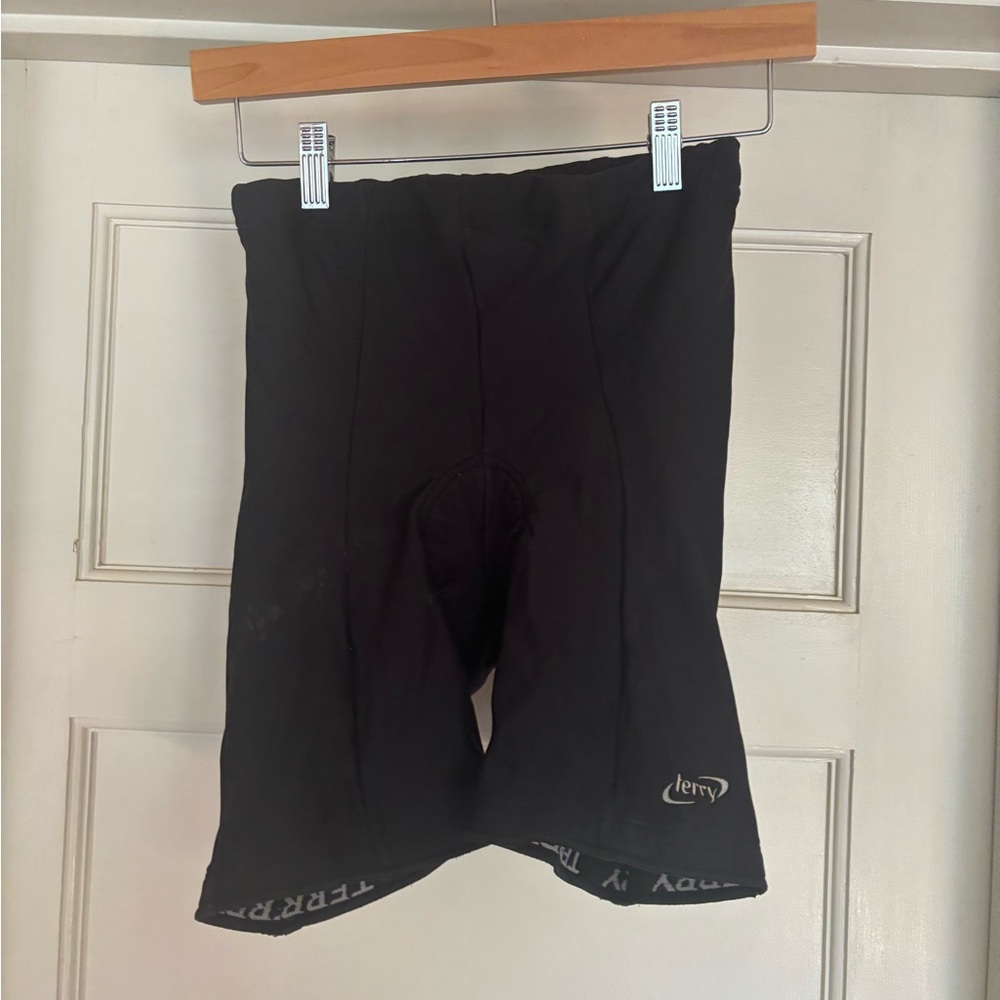 Terry Black High Waist Cycling Shorts